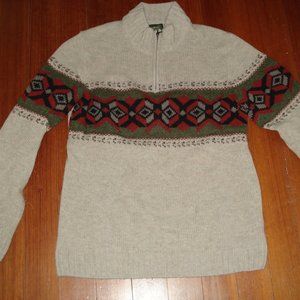 Eddie Bauer Wool Sweater Fair Isle Stripe Big and Tall